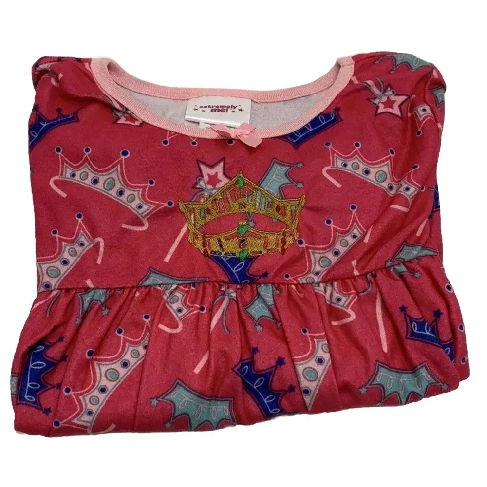 Princess Pajama Embroidered Set Extremely Me Girls' Long Sleeve NWT Size 5-6